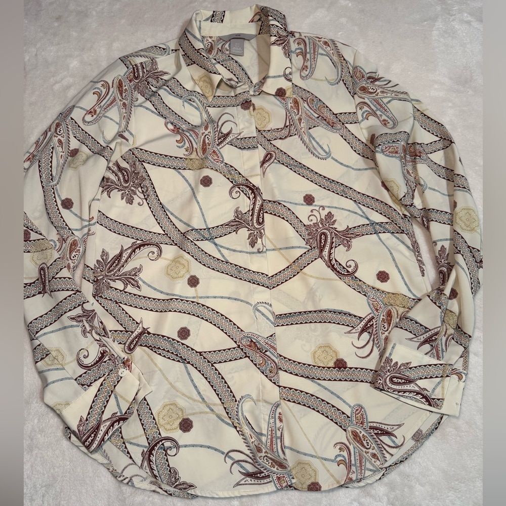 H&M Cream Paisley Blouse